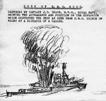 Sketch of the explosion on Hood by Royal Navy Captain J. C. Leach for the 2nd Board of Enquiry, 1941