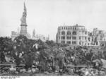 Bodies of victims of the 13-14 Feb 1945 Dresden bombing piled in the Germania statue plaza, circa mid-Feb 1945