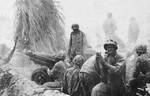 Howitzers firing in support of advancing Marines, Betio, Tarawa Atoll, 22 Nov 1943