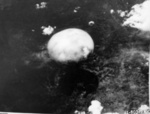 Mushroom cloud over Nagasaki, Japan, 9 Aug 1945, photo 2 of 9