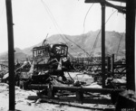 Destroyed street car, Nagasaki, Japan, mid-1946