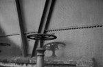 Permanent shadow of a valve on a wall, Hiroshima, Japan, Oct-Nov 1945, photo 1 of 2