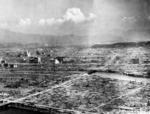 Desolated landscape of Hiroshima, Japan after the atomic detonation, post-war, photo 2 of 2