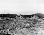 Ruined city of Hiroshima, late 1945; note Hiroshima Prefectural Commercial Exhibition Hall