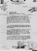 Letter from US War Department to Carl Spaatz, ordering the use of atomic weapons, 25 Jul 1945