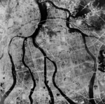 Aerial view of Hiroshima, Japan, Aug 1945