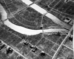 Hiroshima, Japan in ruins, 1945; note Aioi Dori Bridge at right side of photograph