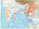 Map showing Japanese offensives in Malaya, Burma, and the Indian Ocean, Jan-May 1942