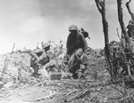 US Marines at Ridge 362 in northern Iwo Jima, Mar 1945