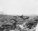 A reserve wave of US 4th Marines Division waited on the beach, Iwo Jima, 19 Feb 1945