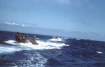 LCVPs from USS Sanborn underway off Iwo Jima, in mid or late Feb 1945, photo 1 of 2