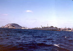 LSDs and other amphibious ships off Iwo Jima, circa late Feb 1945