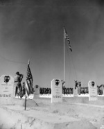 US 4th Marine Division cemetery, Iwo Jima, Japan, Mar 1945
