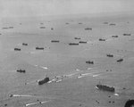US naval transports off Iwo Jima, late Feb 1945