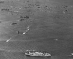 Hospital ship Samaritan and other crafts off Iwo Jima, 20 Feb 1945