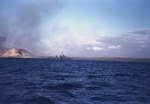 A Fletcher-class destroyer off Iwo Jima, circa 19 Feb 1945