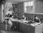Workers at the Communique Office at Jerome War Relocation Center, Arkansas, United States, 16 Nov 1942