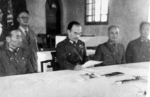 Chinese General Hu Zongnang reading the Japanese surrender document, Zhengzhou, Henan Province, China, 22 Sep 1945