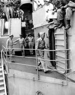 Halsey entered flag spaces aboard USS Missouri, Tokyo Bay, 2 Sep 1945