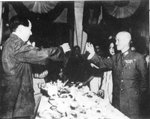Chiang Kaishek and Mao Zedong celebrated the end of the Second Sino-Japanese War, Chongqing, China, Sep 1945