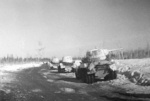 Soviet fighting vehicles near Leningrad, Russia, winter of 1942-1943