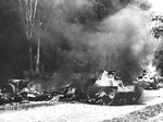 Japanese Type 95 Ha-Go tanks destroyed by Australian 2-pounder guns in Malaya, circa Dec 1941-Feb 1942