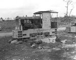 Japanese narrow gauge railroad locomotive at the Orote Peninsula Airfield, Guam, Mariana Islands, 5 Oct 1944