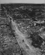 A town on Tinian, Mariana Islands in ruins, 31 Jul 1944