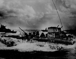 LVT-2 Water Buffalo bringing US Marines to the beaches of Tinian Island, Mariana Islands, Jul 1944