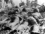 US Marines pinned down by Japanese fire, Eniwetok, Marshall Islands, 17-21 Feb 1944