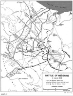 Map depicting the Battle of Medenine in Tunisia, 6 Mar 1943
