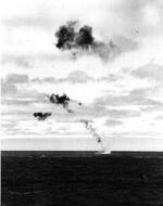 A B5N torpedo bomber shot down by Yorktown