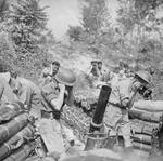 4.2-inch mortar and crew of S Troop, 307th battery, British 99th Light AA Regiment in action, Cassino, Italy, 12 May 1944