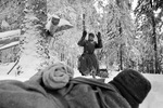 A German soldier being captured, near Moscow, Russia, 1 Dec 1941