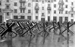 Anti-tank barricades on the streets of Moscow, Russia, Oct 1941, photo 2 of 3
