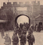 Japanese troops marching into Qiqihar, Nenjiang Province, China, 19 Nov 1931, photo 2 of 2