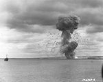 Ammunition dump explosion in Cherbourg harbor, France, 17 Aug 1944
