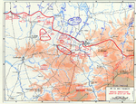 Map depicting the situation near Saint-Lô, France during the night of 24-25 Jul 1944