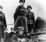 Rommel inspecting Atlantic coast defenses along the French coast, circa early 1944