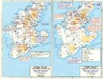 Map of American operations in Naha-Shuri-Yonabaru, southern Okinawa, Japan, 9 Apr-30 Jun 1945