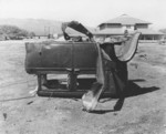 Destroyed automobile, Oahu, US Territory of Hawaii, Dec 1941
