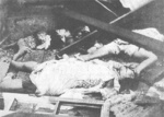 Bodies of children killed by retreating Japanese naval personnel, Manila, Philippine Islands, Feb 1945