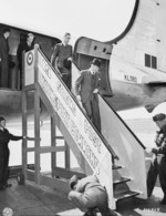 British Foreign Minister Anthony Eden arriving at Berlin-Gatow airfield, Berlin, Germany, 15 Jul 1945