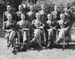 Henry Arnold with his staff during the Potsdam Conference, Germany, 27 Jul 1945, photo 2 of 2