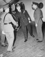 Lord Louis Mountbatten arriving at Berlin-Gatow airfield, Germany for the Potsdam Conference, 24 Jul 1945