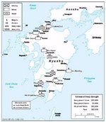 Estimated Japanese troop depositions in Kyushu, Japan, 9 Jul 1945