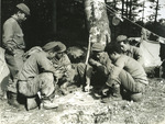 Japanese-American troops of the 100th Infantry Battalion, 442nd Regiment, US 34th Infantry Division resting in bivouac, France, 7 Oct 1944