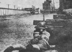 Soldier of Chinese 88th Division guarding a position in Shanghai, China, Sep-Oct 1937