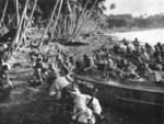New Zealand troops landing on Vella Lavella, Solomon Islands, circa mid- or late-1943