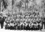 Japanese 8th Fleet Staff & Base Force officers, Buin, Bougainville, May 1943; Admiral Minoru Ota 2nd from left, General Noboru Sasaki 3rd from left, Admiral Tomoshige Samejima at center, Major Kamiya
